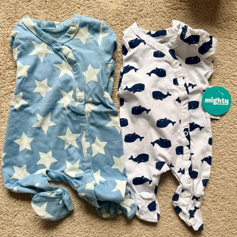 omighty Kids Blue Star and Whale Pajama Footies
Brand New